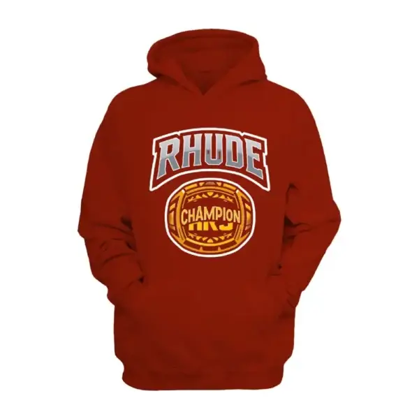 Front view of Rhude Logo Hoodie