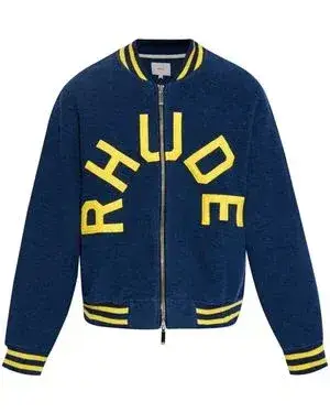 Rhude Blue Bomber Jacket front view